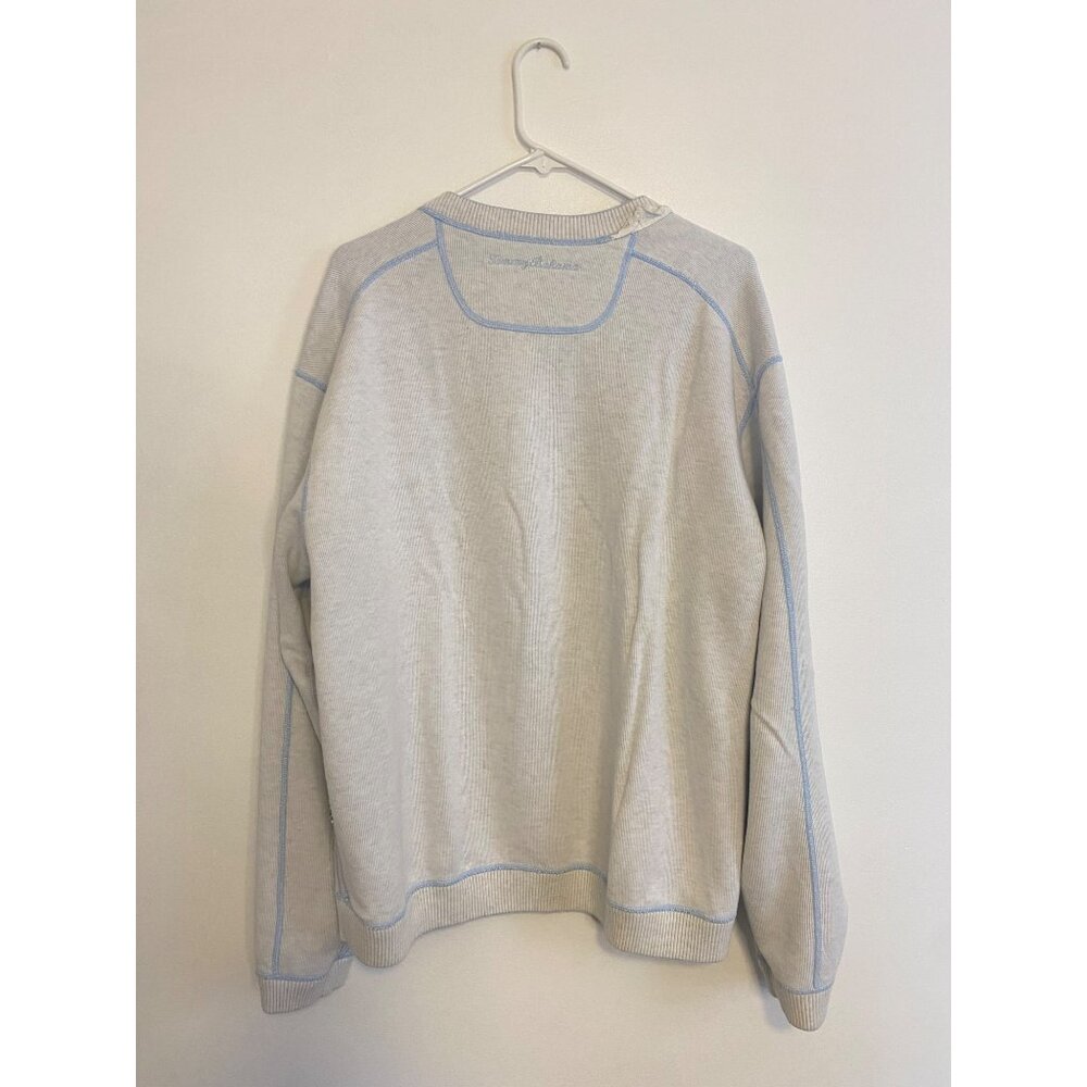 Tommy Bahama Men’s Reversible Crewneck Pullover Sweater Light Blue/White Size XL - Picture 6 of 6